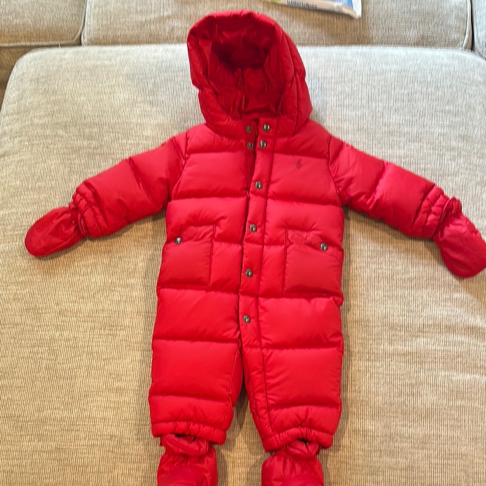 Red Kids One Piece Snowsuit
